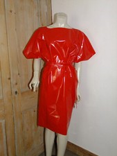 PVC Dress Plastic Top Gown Shiny Crisp Vinyl Mens Womens Roleplay Clothing Red
