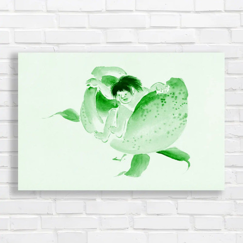 Whimsical floral angel - whimsical, green