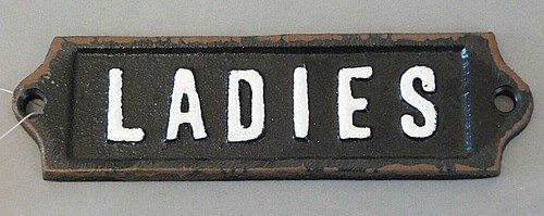 Vintage toilet door sign cast - door,