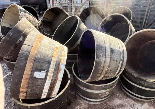 Half barrel planters - half,
