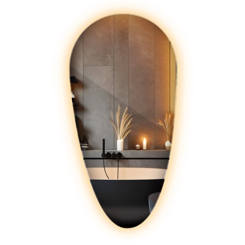 Teardrop wall mirror led - led, light