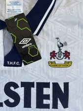 Tottenham Hotspur FC Umbro 1991-1993 White Home Football Shirt Spurs Size XL 