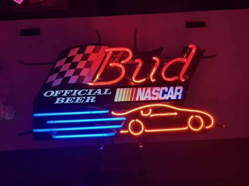 Bud nascar neon beer - bud,