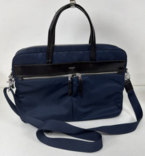 Knomo Laptop Bag Navy And Black Top Handle And Detachable Shoulder Strap