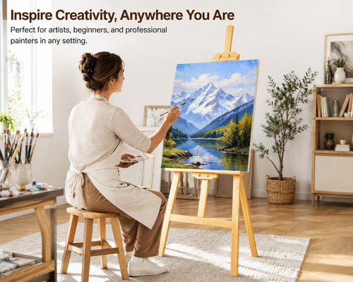 Wooden artist easel 175cm - wooden,