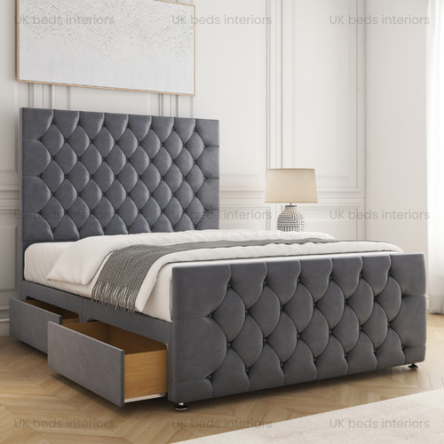 Plush velvet divan bed set - plush,