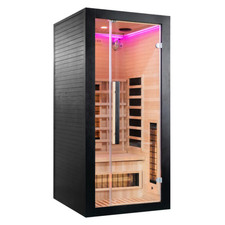 1 Person LUX Black Far Infrared Sauna – Modern Indoor Spa Cabin – Heat Therapy
