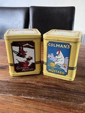 VINTAGE COLMANS MUSTARD FOOD ADVERTISEMENT STORAGE TINS x2 SPECIAL EDITION