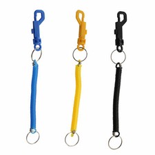 Retractable Spiral Stretchy Elastic Coil Keyring Key Chain Ring Plastic