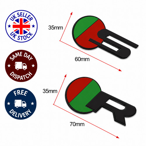 Sport metal car badge - r,