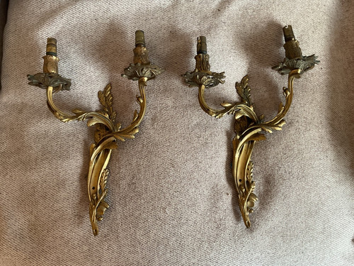 Vintage pair gold gilt - gold,
