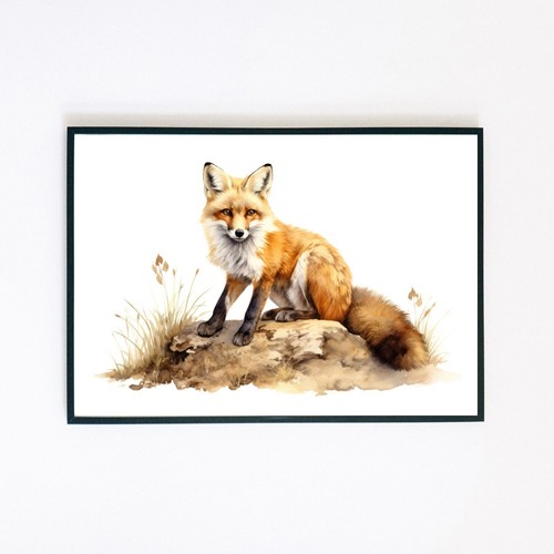 Watercolour fox painting - watercolour,