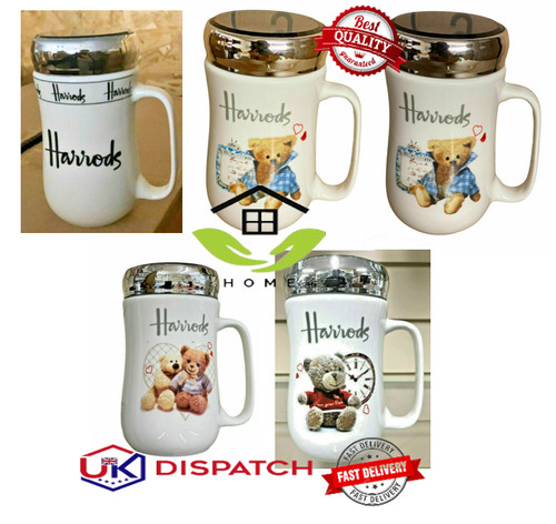Harrods mug cup with lid - harrods,