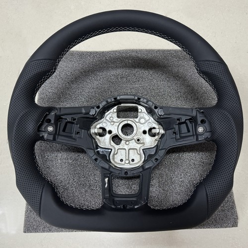Flat bottom leather steering - leather,