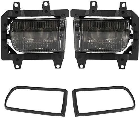 Black smoked fog lights set - black,
