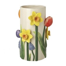 Daffodil & Tulip Vase, 3D Ceramic Spring Flowers, Decorative Vase