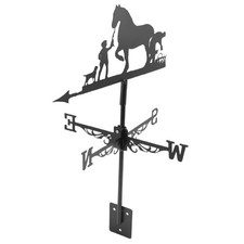 Metal Weathervane Farmer and Horse Mount Weather Vane Wind Direction2600