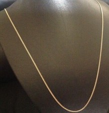 9CT YELLOW GOLD & SILVER CURB CHAIN / NECKLACE - 16" 18" 20" 22" 24"