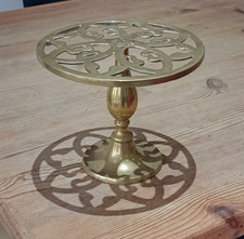 Vintage brass trivet hearth or pot stand 7 1/2 inches across 16cm high