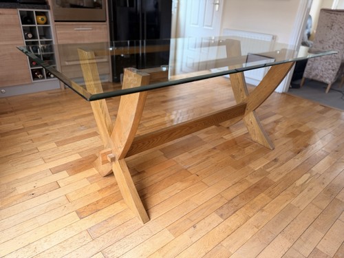 Solid oak and - glass, dining