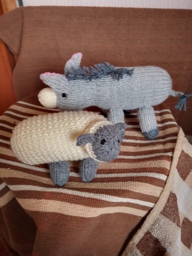 Handmade knitted donkey and - knitted,