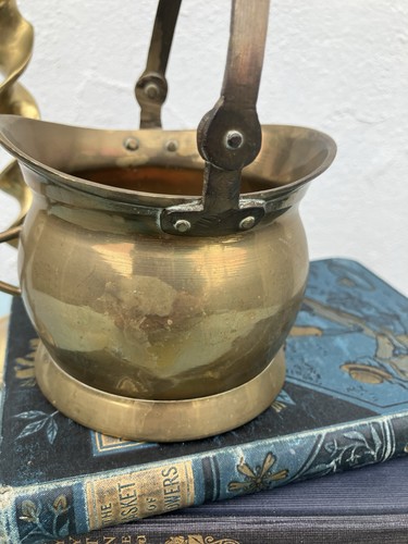 Brass small coal scuttle - coal,