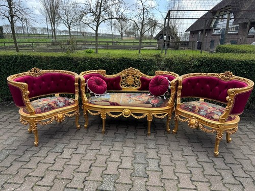 Sofa set louis xvi french - louis, gold