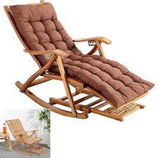 Lounger wooden rocking chair relaxation lounger armchairs rest chair with foot massage 