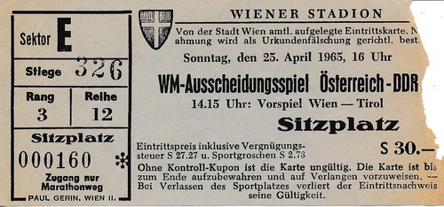Ticket austria east germany - austria, v