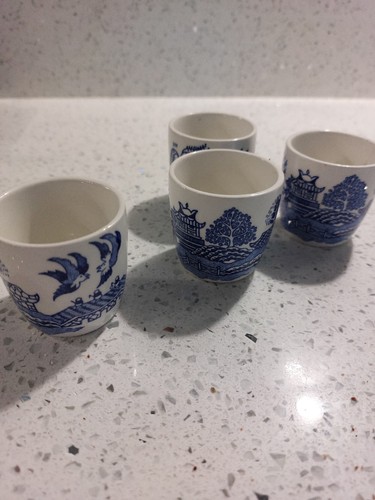 Blue willow patterned china - china,