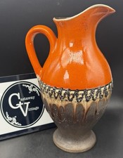 Vintage Scheurich Keramik Fat Lava Design Jug West German Jug 25.5cm Tall Orange