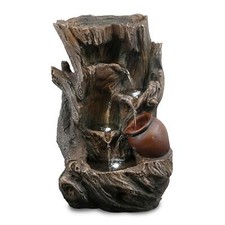 Water Feature Outdoor Indoor LED Fountain Waterfall Garden Decor (Tree Log)