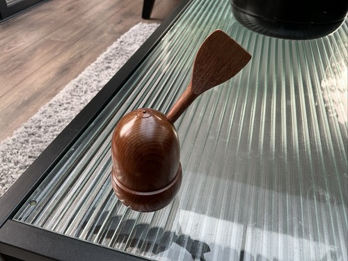 Hand turned wooden condiment - hand,