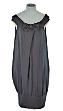 Simona Barbieri Dress Black Jersey Twin Set Bow Cocoon Summer size L Designer