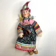 Vintage Russian Folk Doll Collectable Spoon Hat Dress Collectable (Not a Toy)