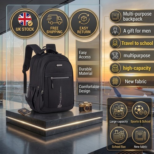Large black backpack - large,