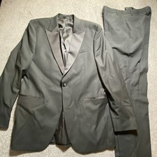 M&S Black Tuxedo Suit Regular Fit Jacket Trousers Men's Formal Wear