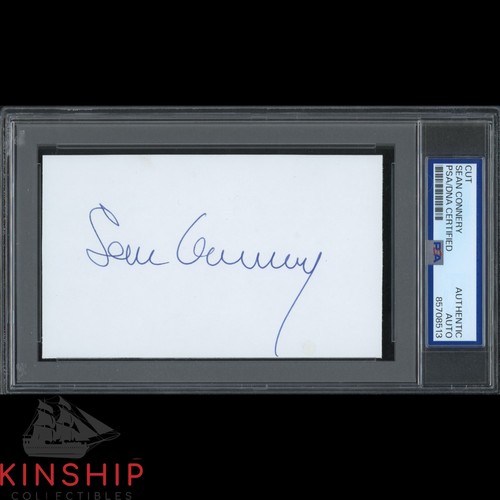 Sean connery signed 3x5 cut - connery,