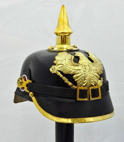 Leather german pickelhaube - german,