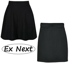 GIRLS SCHOOL SKIRTS EX UK STORE PENCIL / FLARED SKIRT BLACK 4-16Y UNIFORM NEW