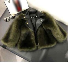 Leather Coat Autumn and Winter Girls Fashion Fur Jackets Kids Leather Clothes