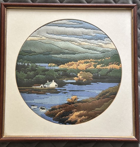 Vintage framed needlepoint - framed,