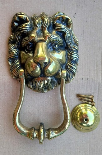 Large heavy brass lion - heavy, head