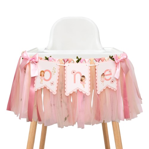 Flower fairy high chair banner - chair,