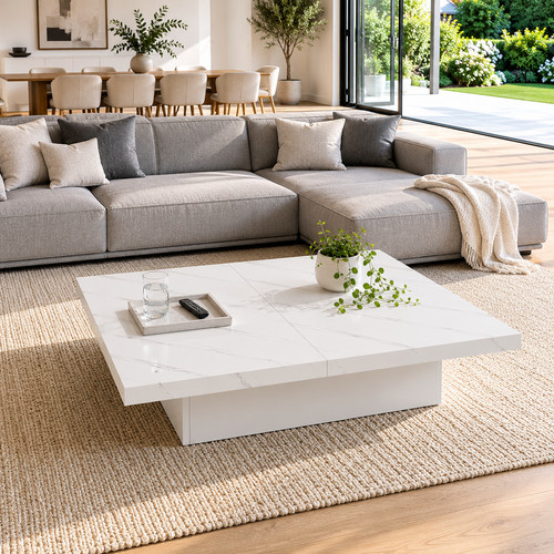 White square coffee table - white,