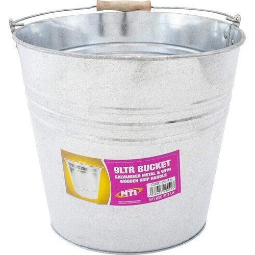 Galvanised steel bucket - 9l,