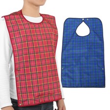 3 Pack Adult Bibs For Eating Women & Men Adjustable Snaps Washable Dinning NEW