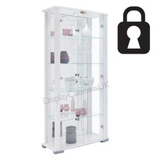 Home Stella 2 Door double Glass Display Cabinet Lockable 86 cm wide 