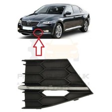 NEW FOR SKODA SUPERB 2015-2020 FRONT BUMPER LOWER SIDE GRILLE BLACK/CHROME LEFT