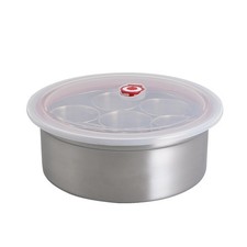 Indian  Spice Containers Stainless Steel 7 Compartments Transparent Lid M7M5